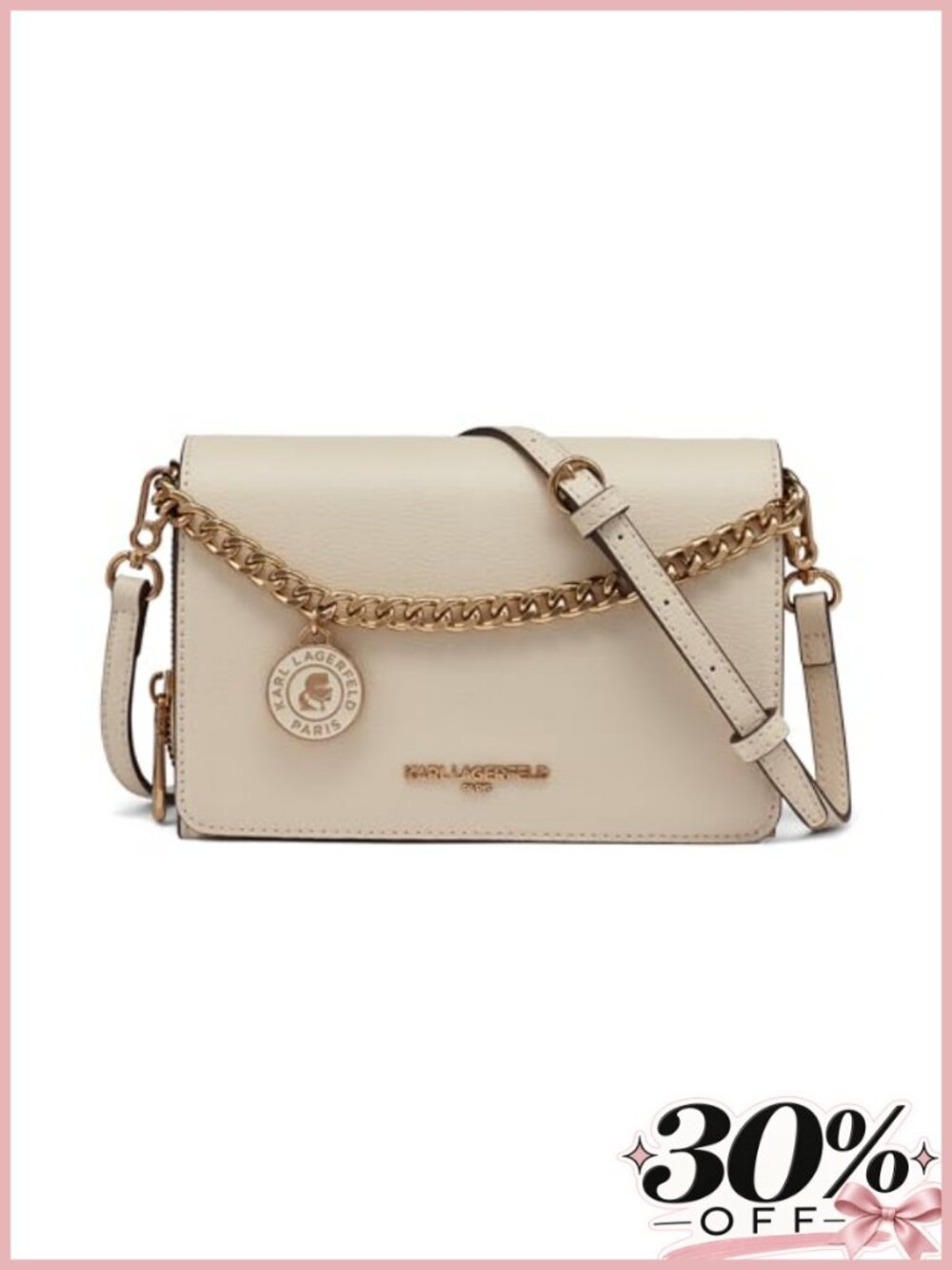 Karl Lagerfeld Lourdes Leather Crossbody Satchel Bag